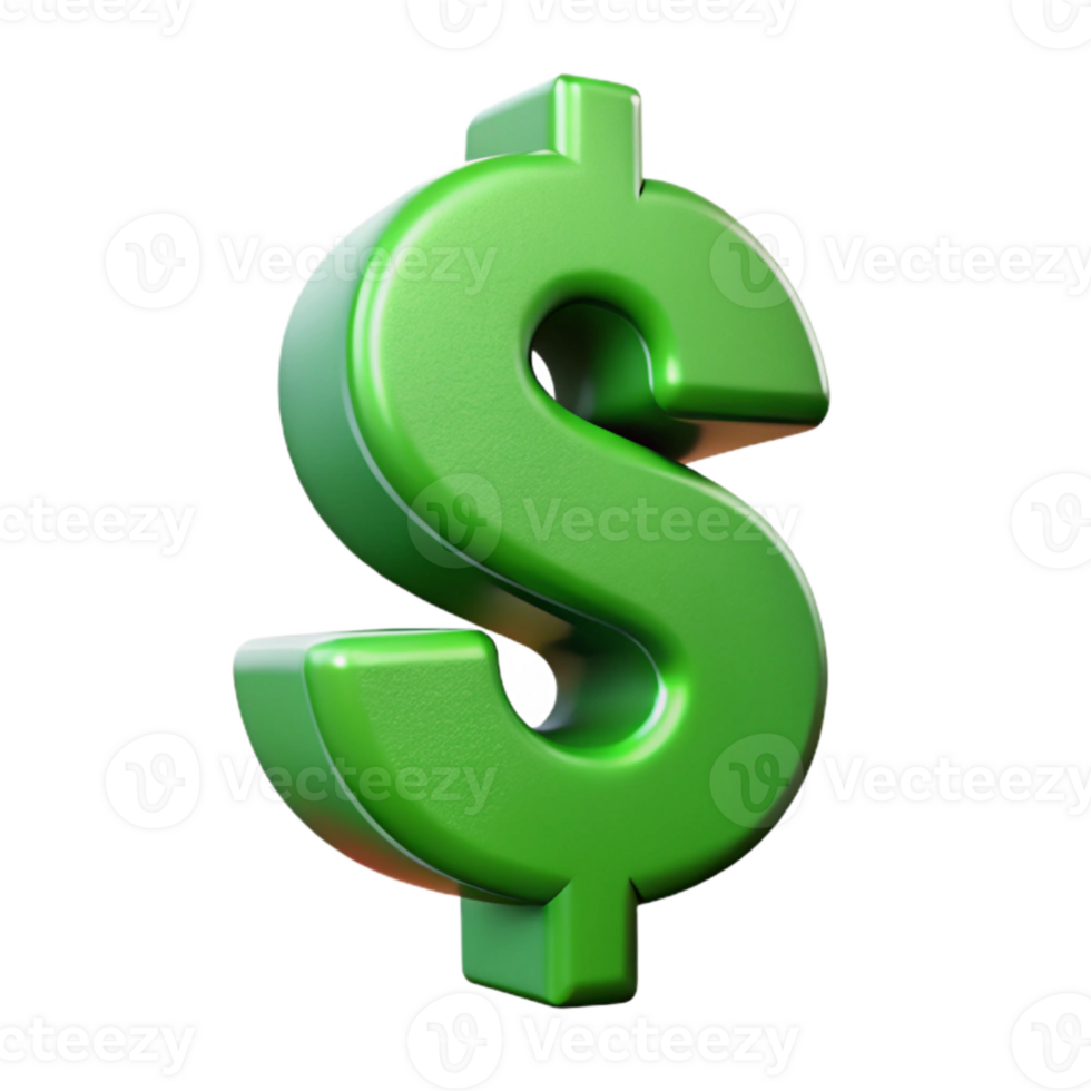 elegant contemporary Green Dollar Sign Icon for Financial Success in Marketing Cutout original png