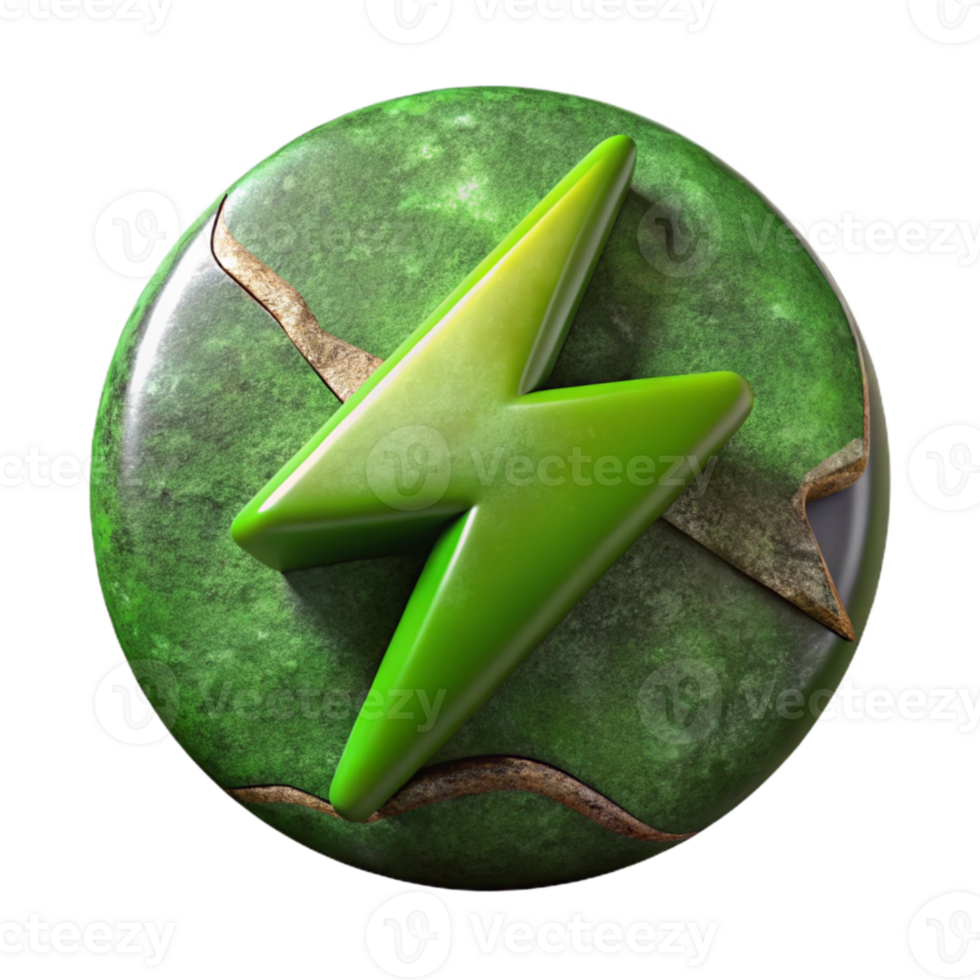 impressive creative Green Energy Symbol Lightning Bolt Isolated Cutout high quality png