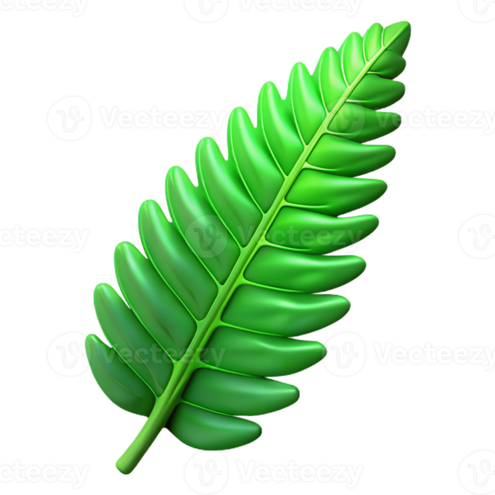 beautiful modern Green Fern Leaf Isolated on Transparent Background exclusive png