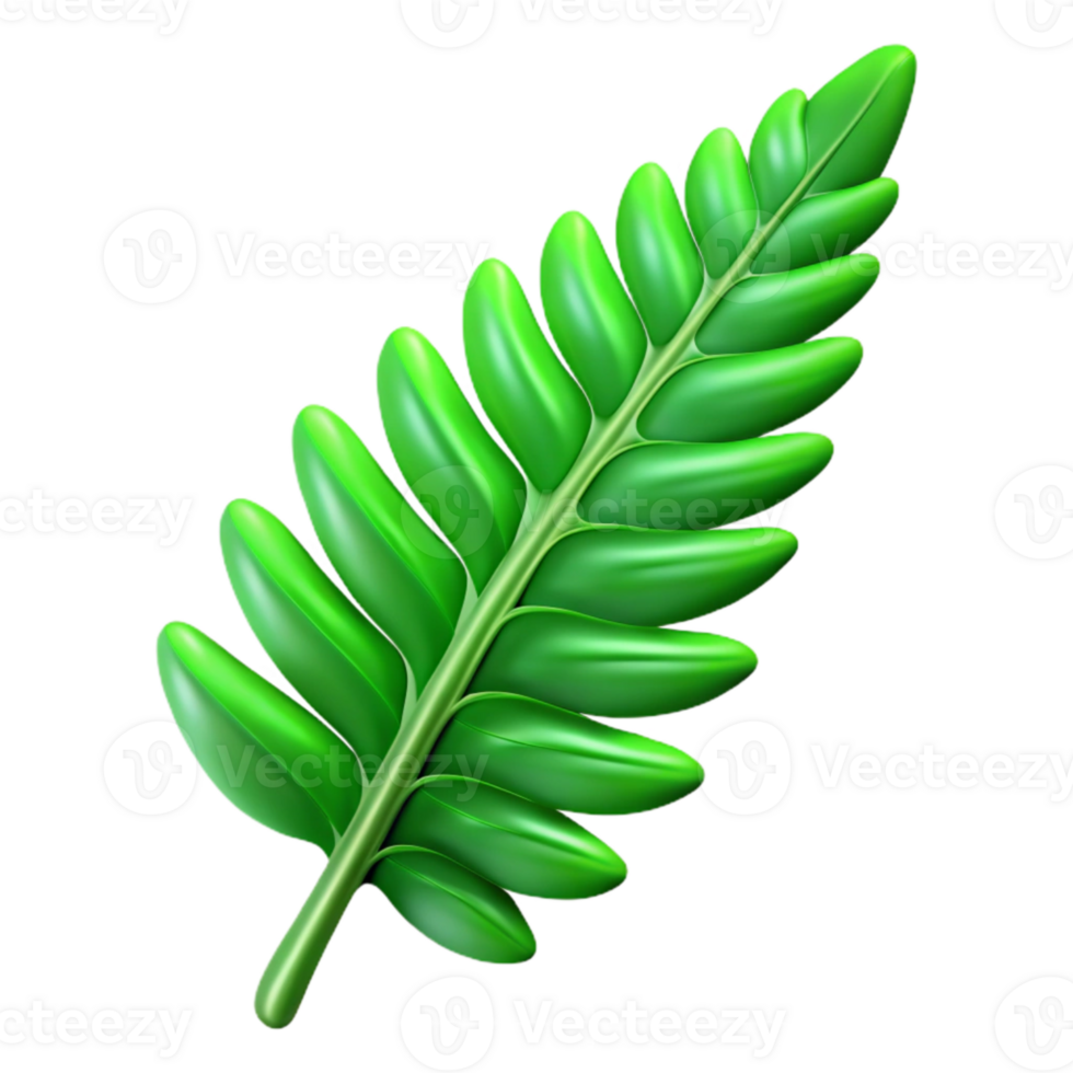 serene rustic Green Fern Leaf Transparent Background premium png