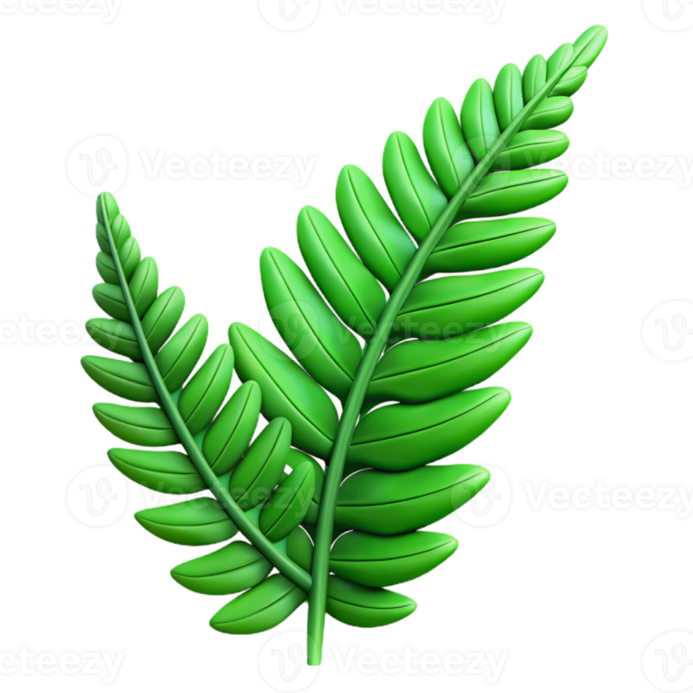 impressive rustic Green Fern Fronds Detailed View Cutout Element detailed png
