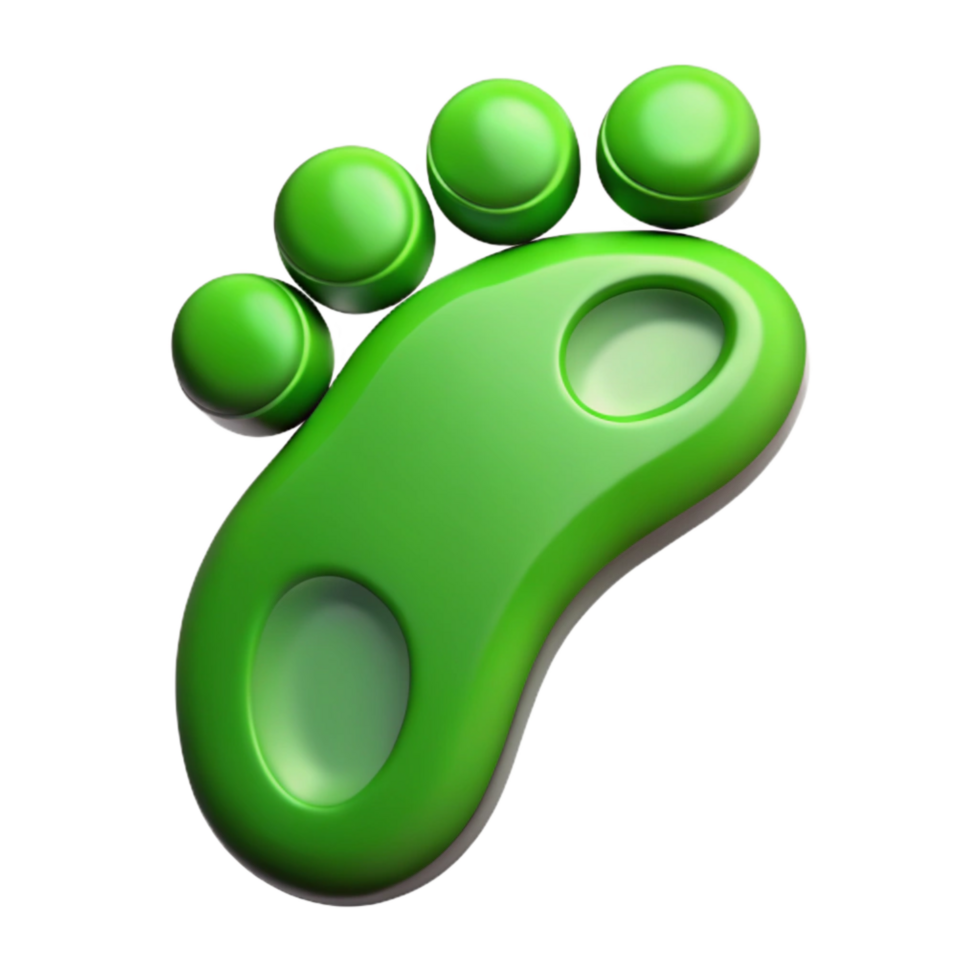 stunning creative Green Footprint Icon Outline Style Isolated Cutout premium png