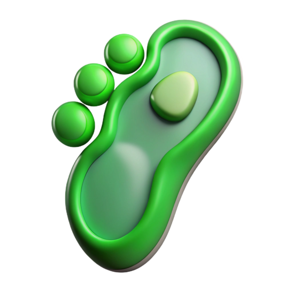 extraordinary traditional Green Footprint Icon Outline Style Isolated Cutout authentic png