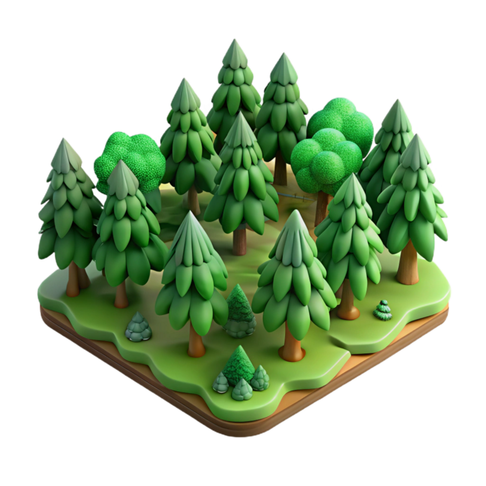 dramatic contemporary Green Forest Aerial View Transparent Background premium png