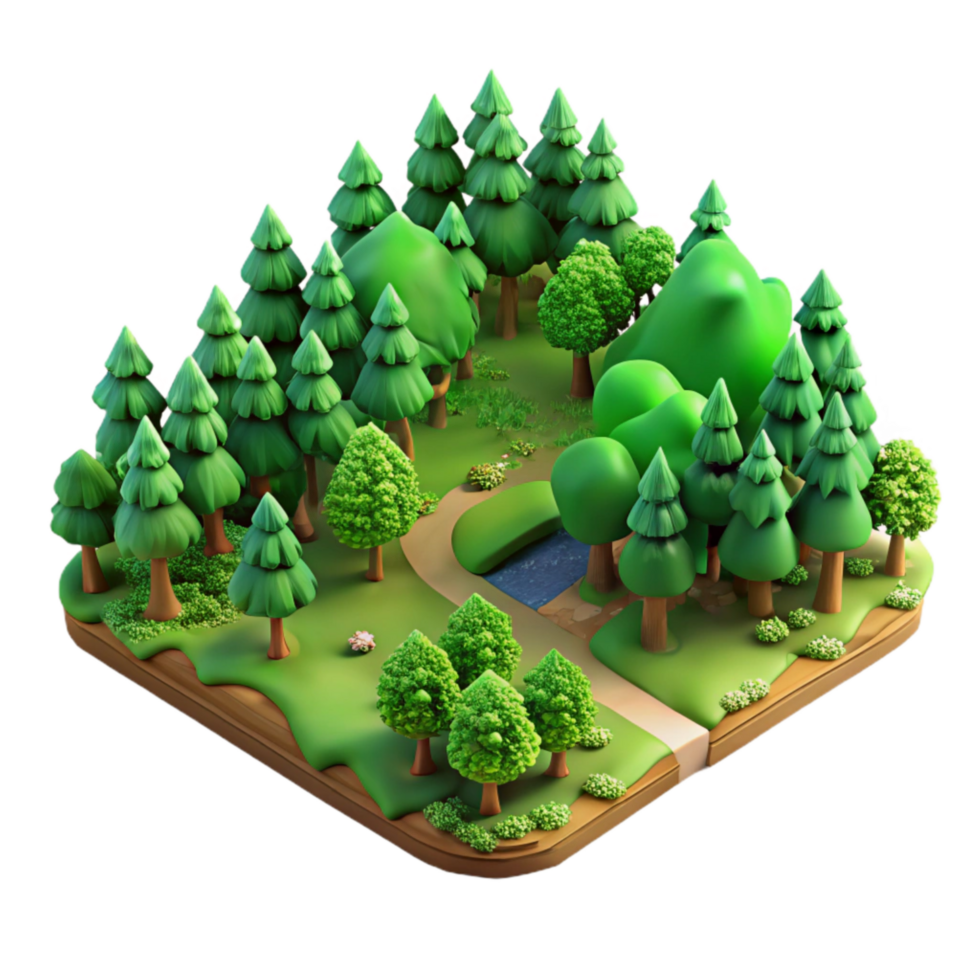 extraordinary artistic Green Forest Aerial View Transparent Background detailed png