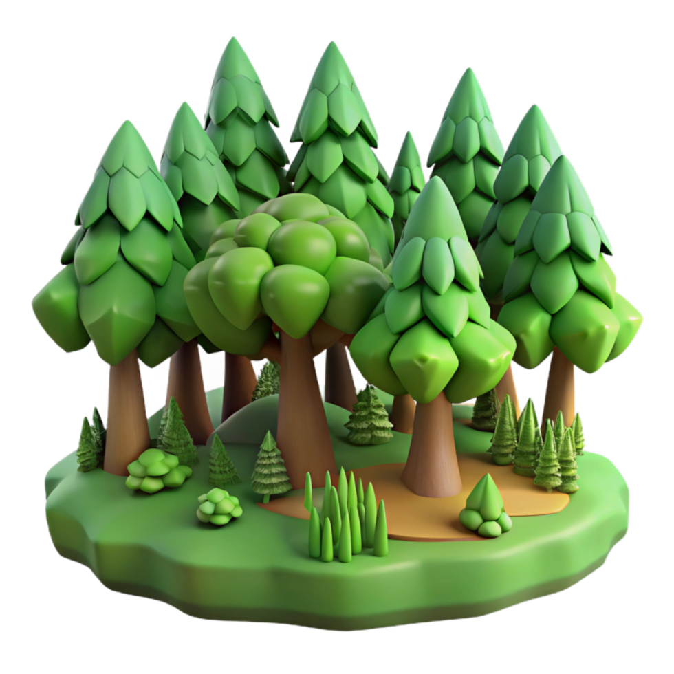 beautiful vintage Green Forest Background Isolated authentic png