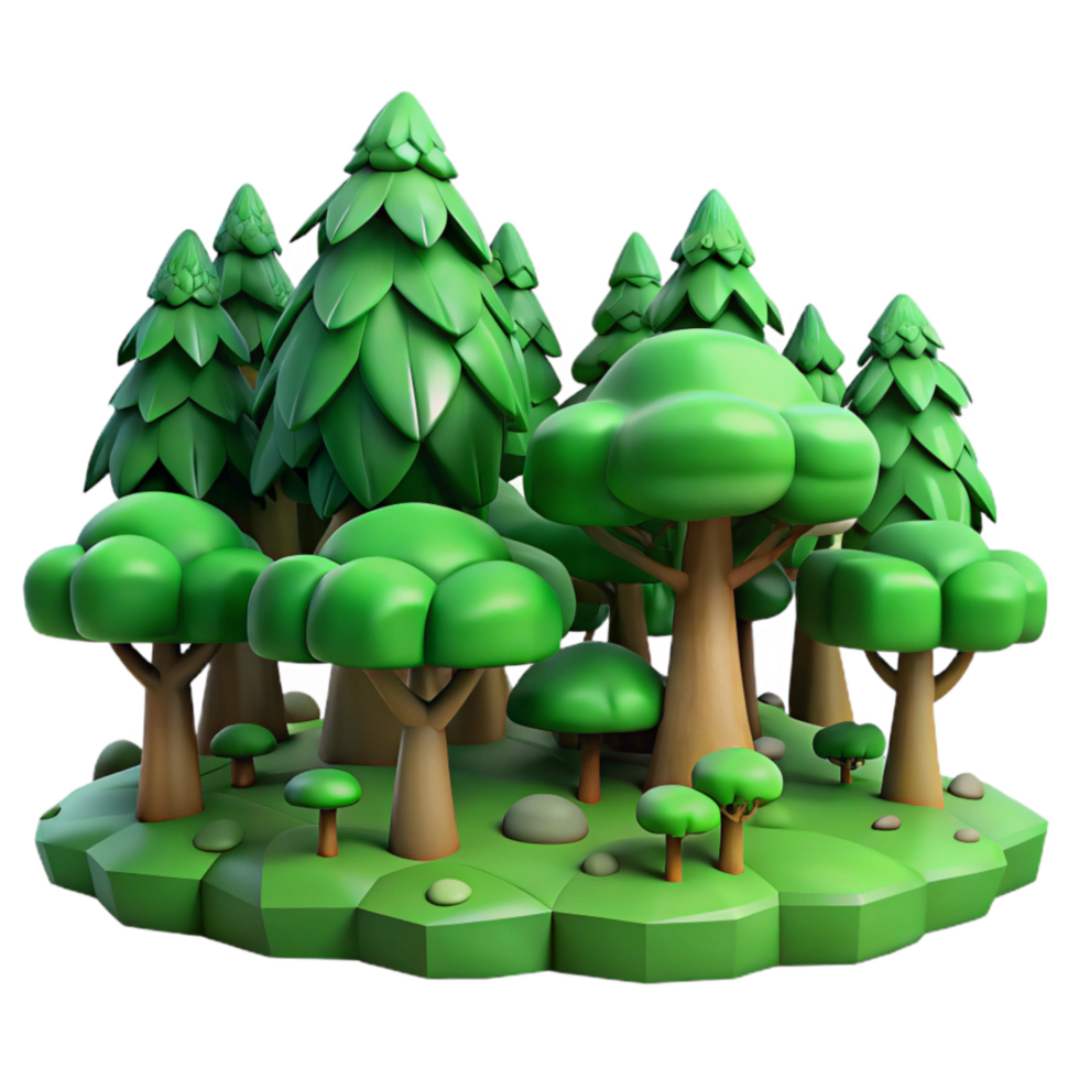serene creative Green Forest Background Isolated 4K png