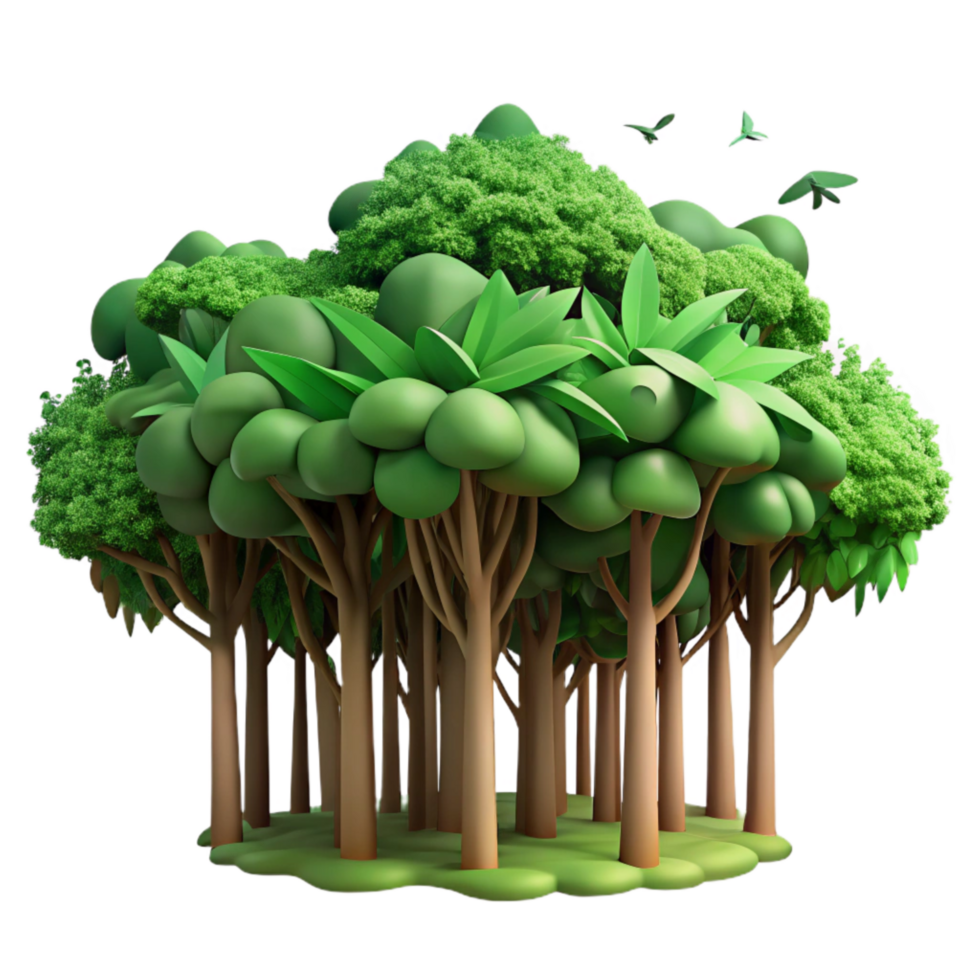 magnificent abstract Green Forest Canopy Dense Foliage Aerial View Isolated original png
