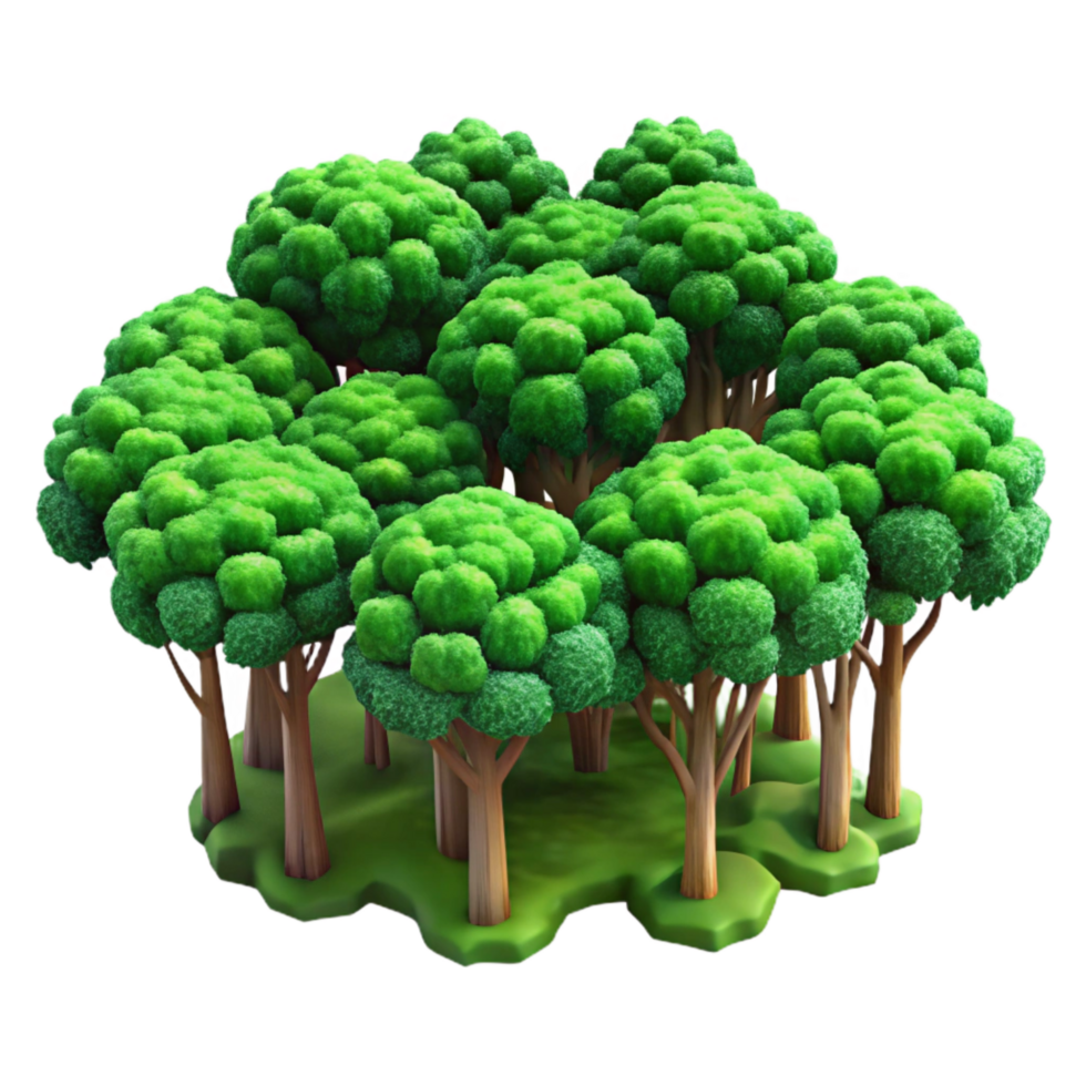 elegant classic Green Forest Canopy Dense Foliage Aerial View Isolated genuine png