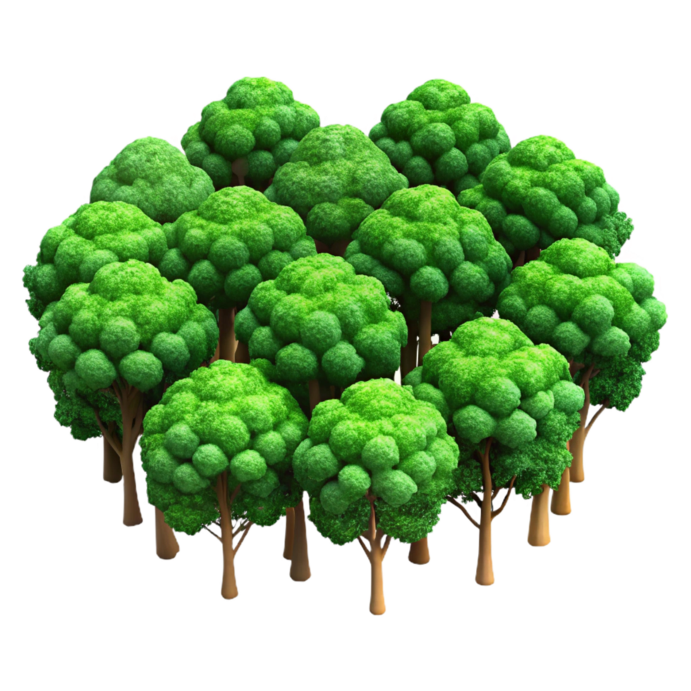 extraordinary minimalist Green Forest Canopy Dense Foliage Aerial View Isolated original png