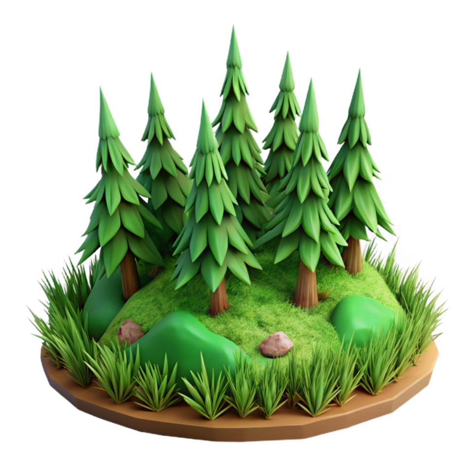 magnificent abstract Green Forest Floor Pine Needles Isolated authentic png