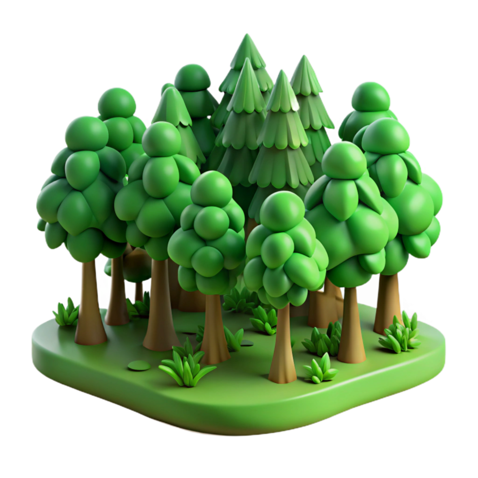 dramatic traditional Green Forest Cutout with Dense Trees Transparent Background original png