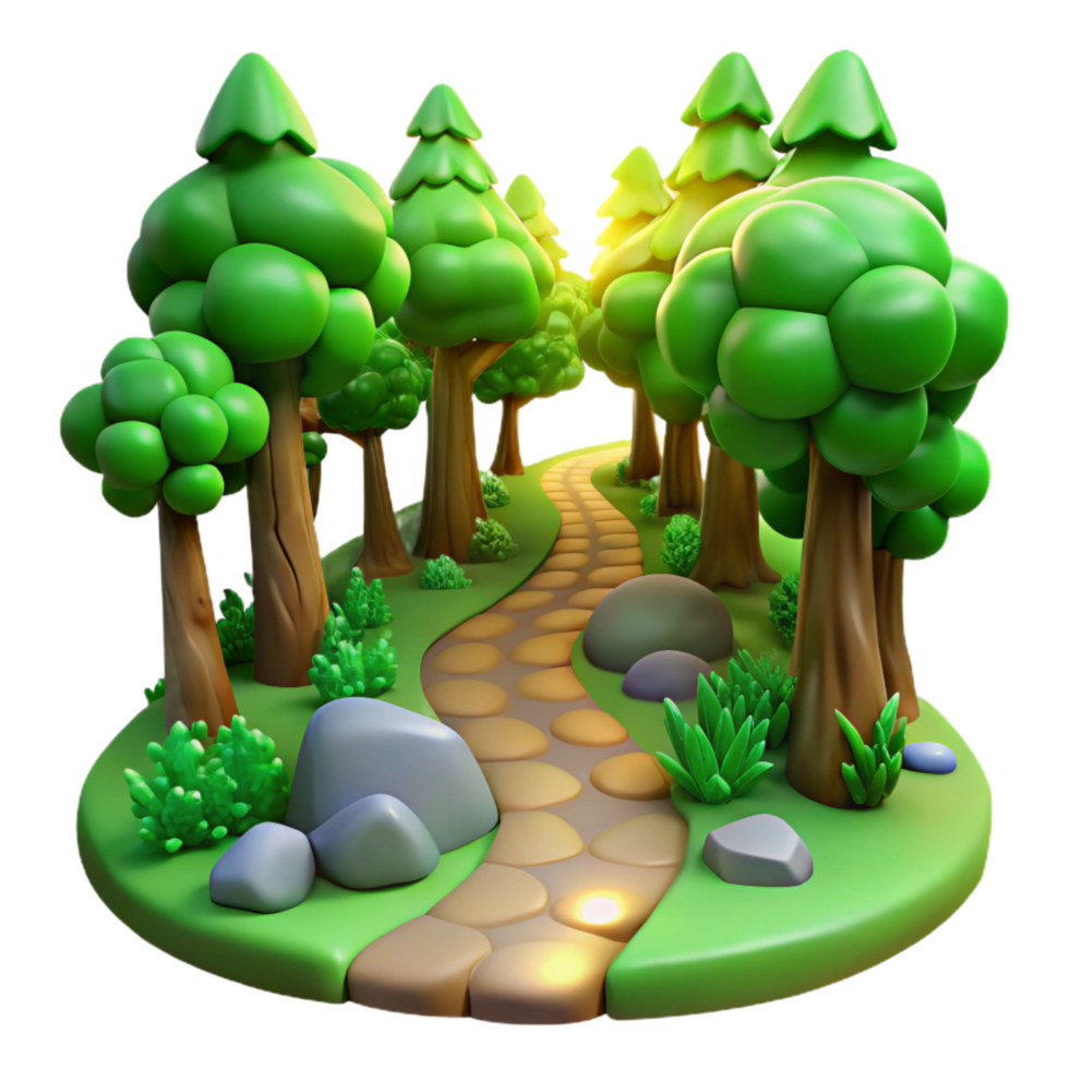 wonderful abstract Green Forest Trail Sunlight Filtering Cutout professional png