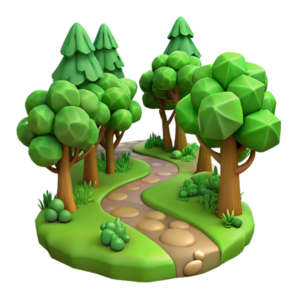 elegant modern Green Forest Trail Winding Path Cutout high quality png