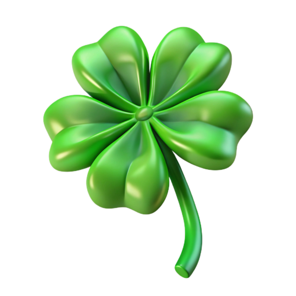 stunning modern Green Four Leaf Clover Isolated on Transparent Background genuine png