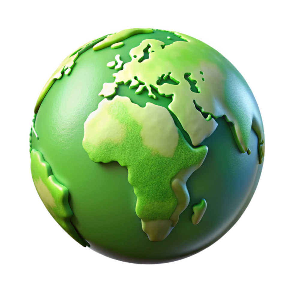 extraordinary modern Green Future Earth Globe Green Lush Isolated high resolution png