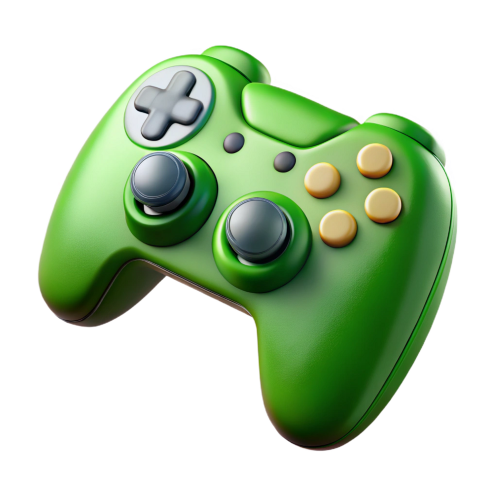 dramatic abstract Green Game Controller Top View Cutout Element 4K png