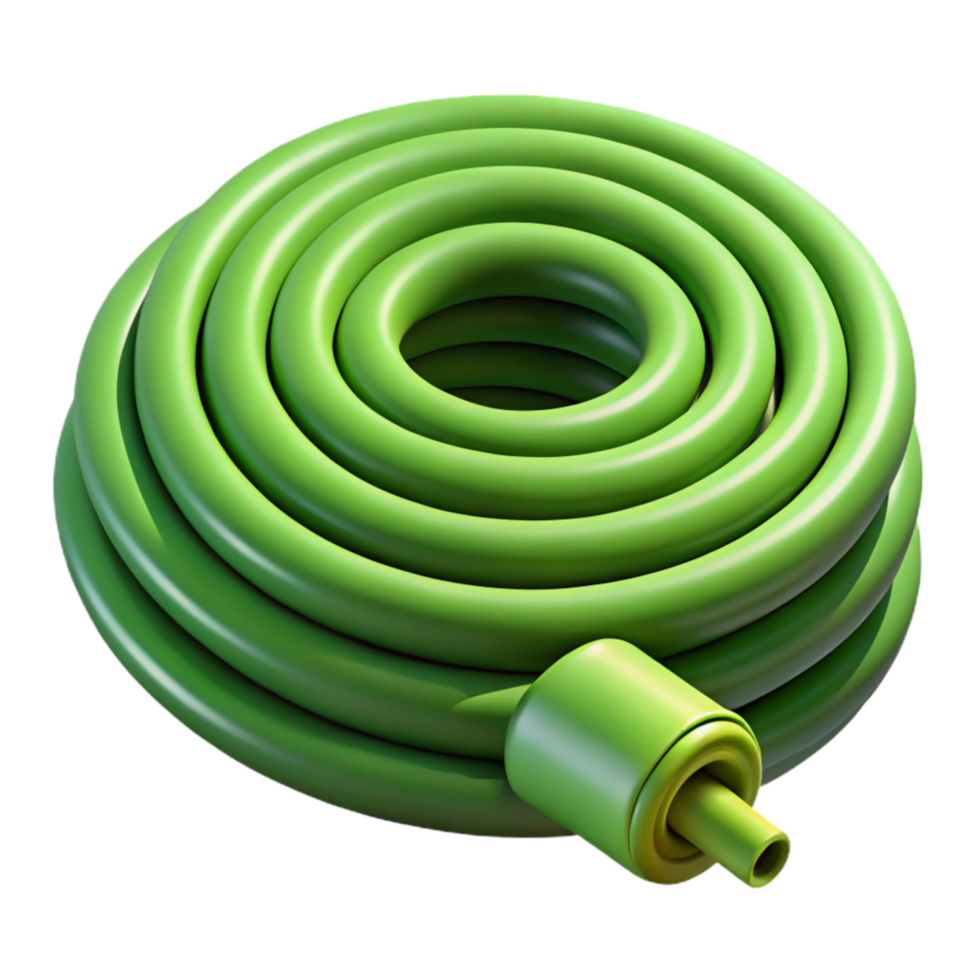 stunning vintage Green Garden Hose Coiled Isolated Cutout exclusive png
