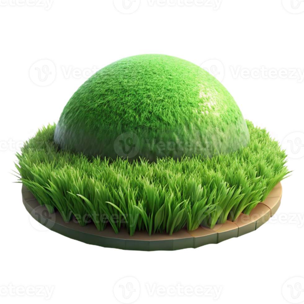 vibrant modern Green Grass Field Panorama Transparent Background detailed png