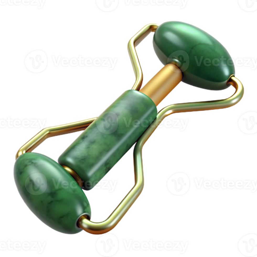 serene contemporary Green Jade Roller Isolated with Soft Lighting original png