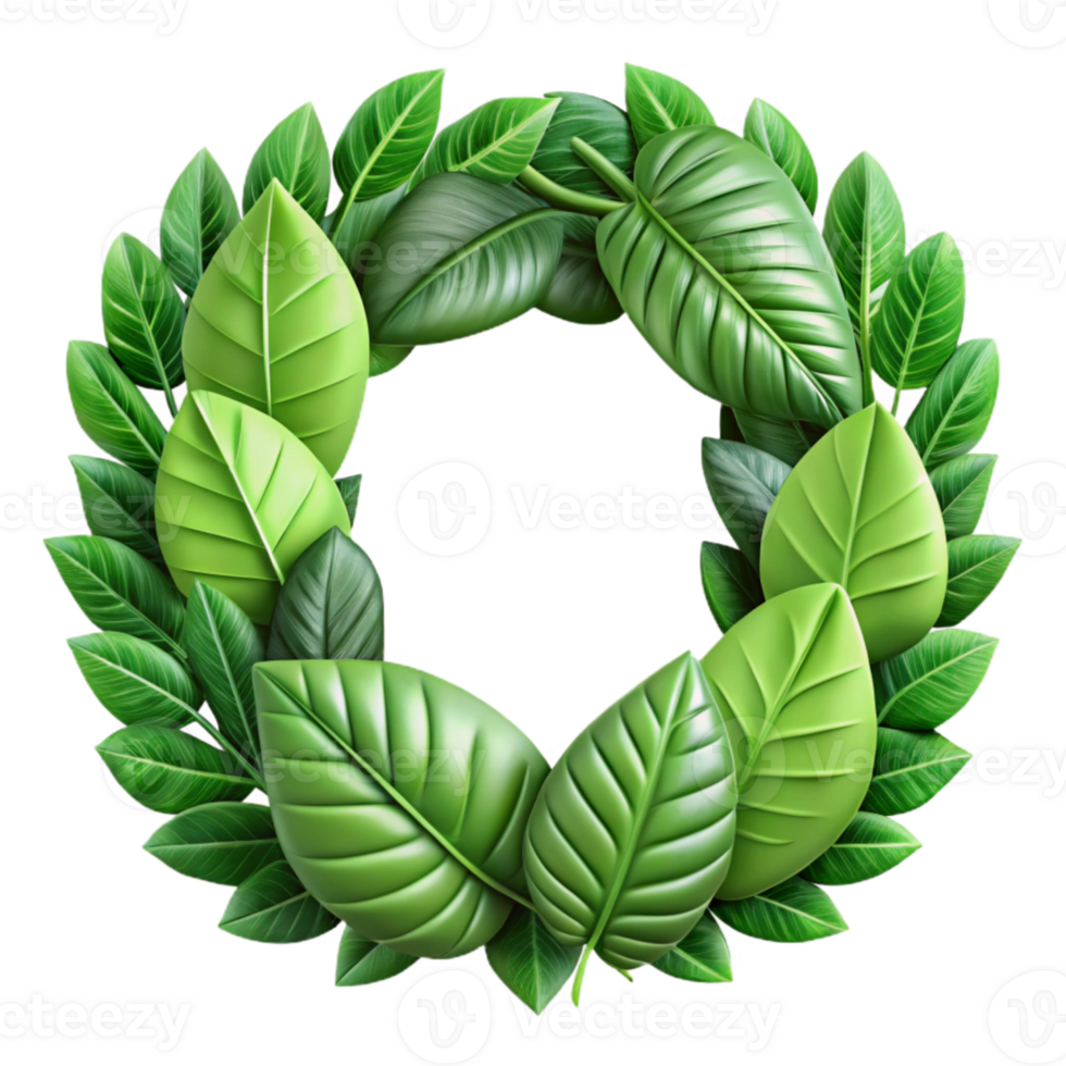 beautiful classic Green Leaves Border Frame Transparent Background original png