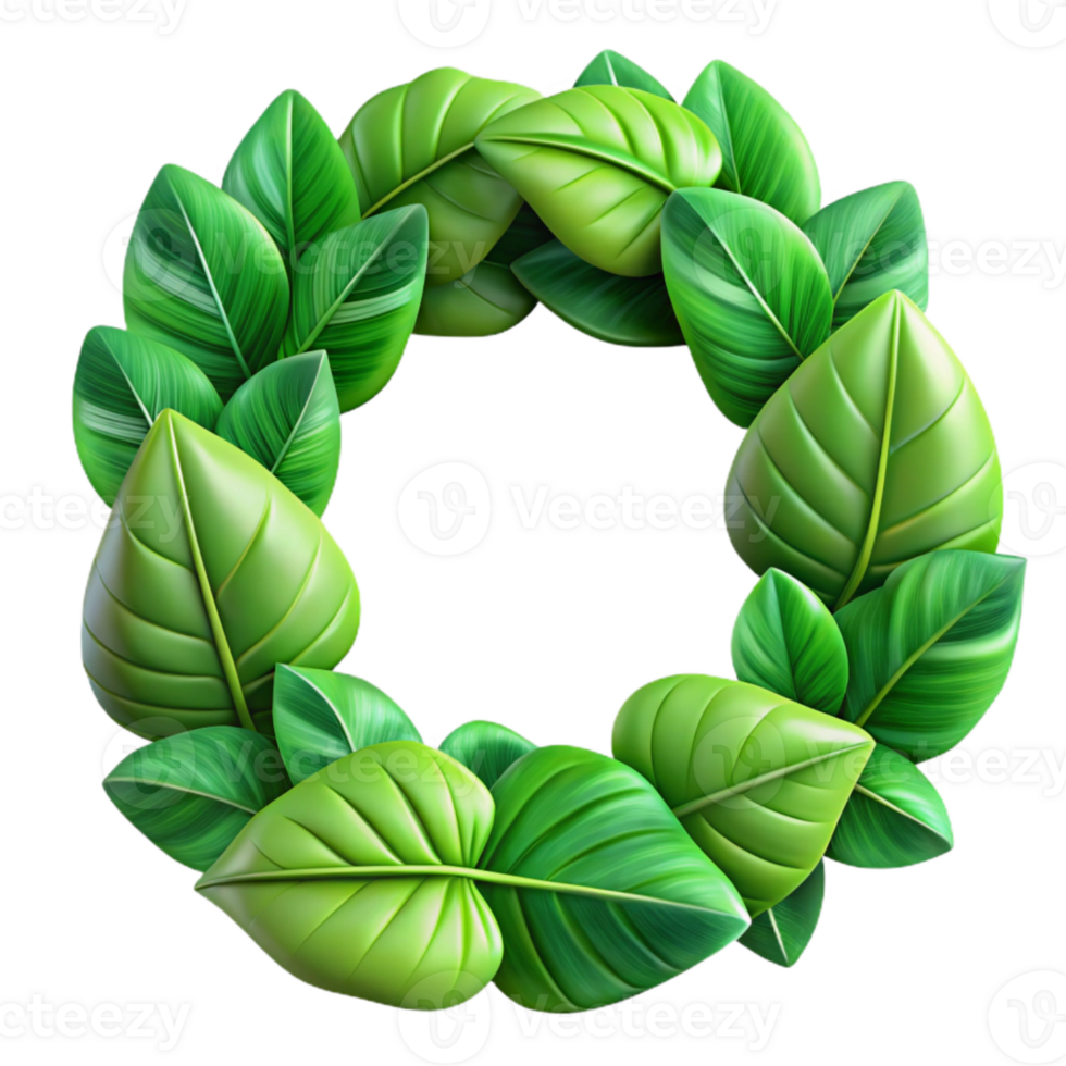 magnificent rustic Green Leaves Border Frame Transparent Background authentic png