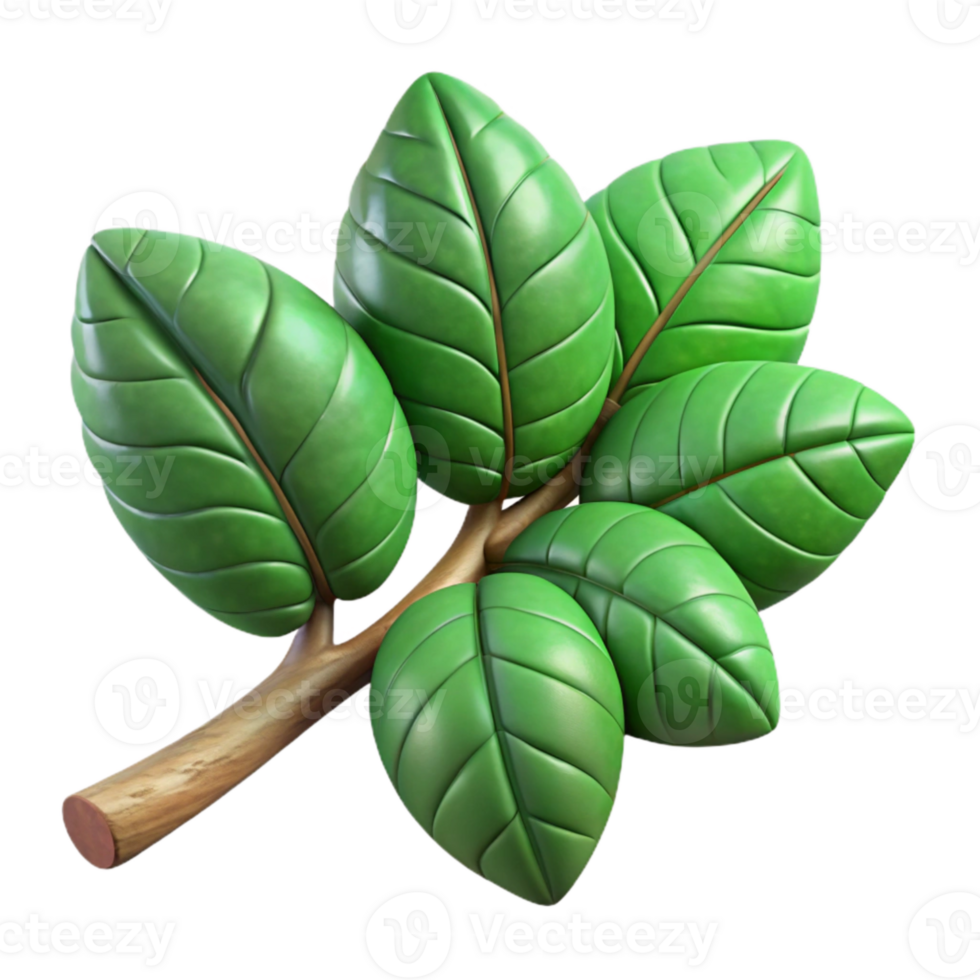impressive artistic Green Leaves Branch Detailed Texture Cutout premium png
