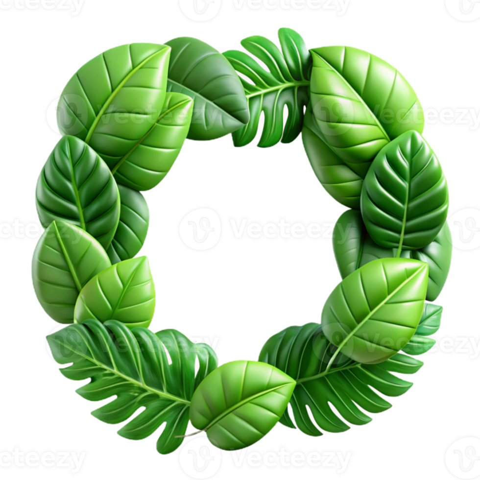 extraordinary rustic Green Leaves Border Frame Transparent Background original png