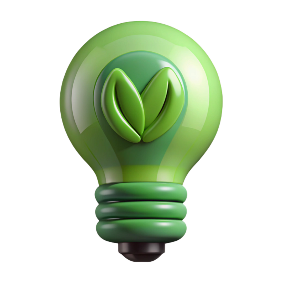 magnificent vintage Green Lightbulb Icon Energy Saving Isolated Element detailed png