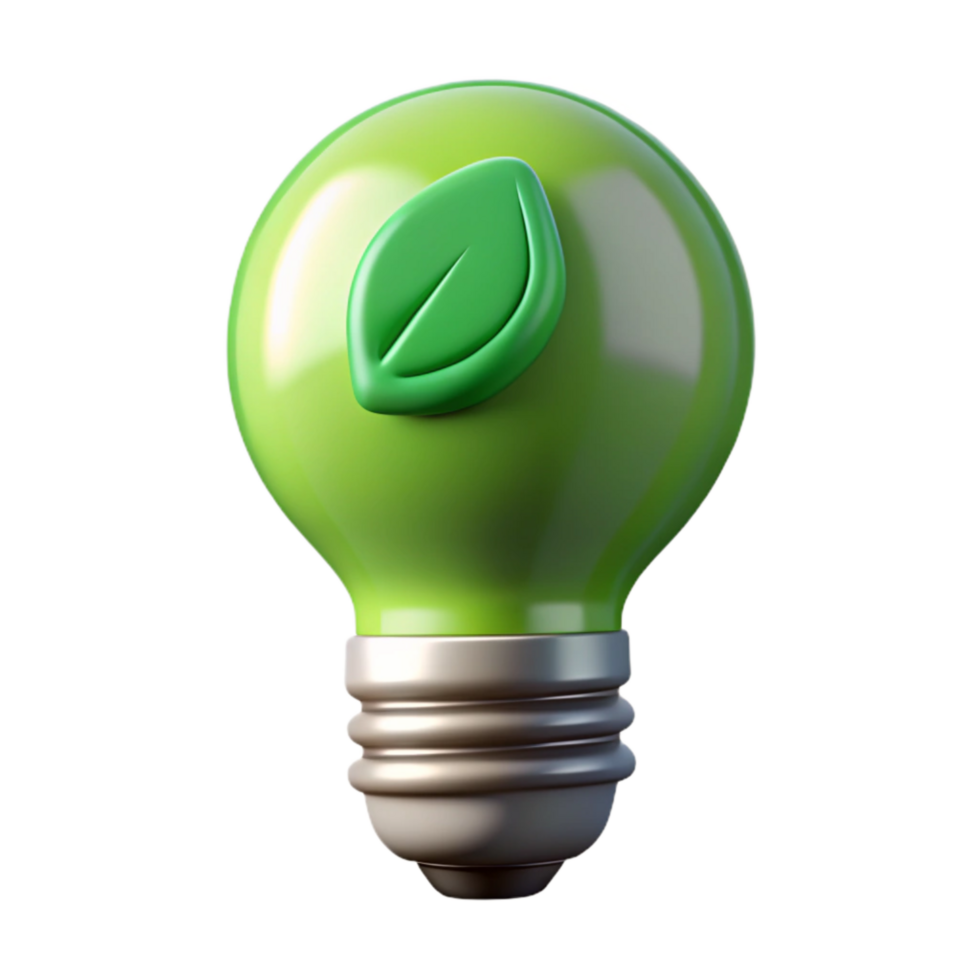 wonderful abstract Green Lightbulb Icon Energy Saving Isolated Element premium png