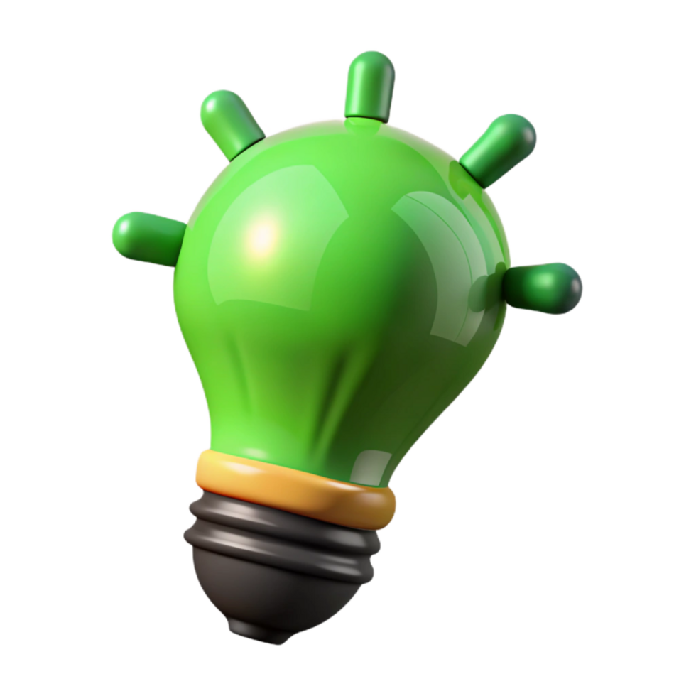 wonderful traditional Green Light Bulb with Innovation in Marketing Cutout authentic png