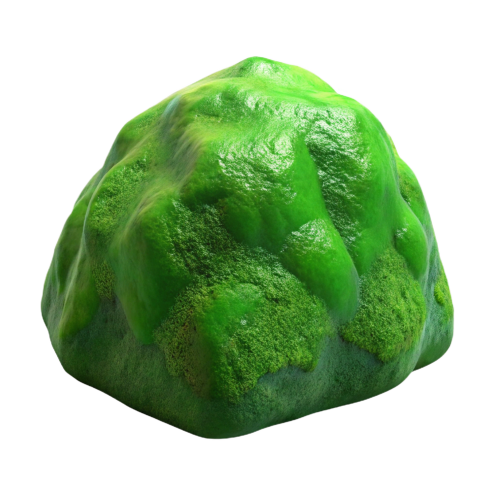 wonderful abstract Green Moss Covered Rock Side View Cutout original png