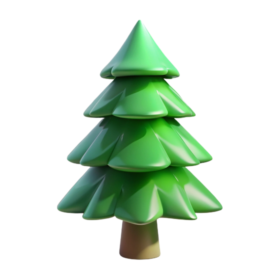 serene modern Green Pine Tree Silhouette Isolated original png