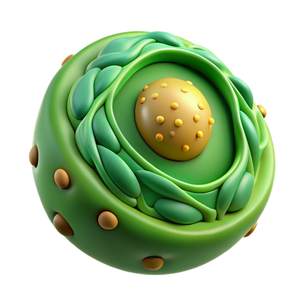 magnificent creative Green Plant Cell Microscopic View Transparent Background premium png