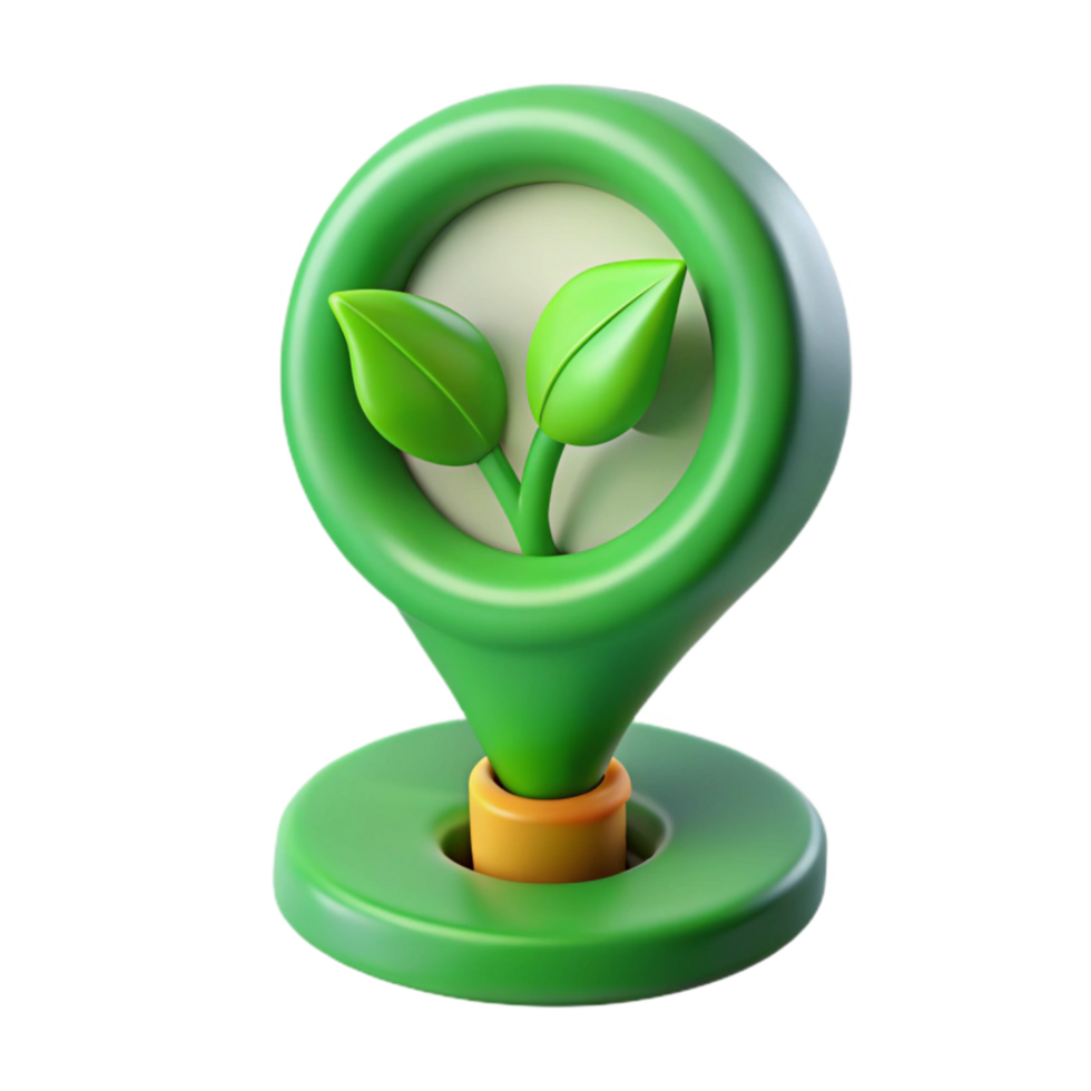 vibrant traditional Green Plant Icon with Sustainable Marketing Concept Transparent Background professional png