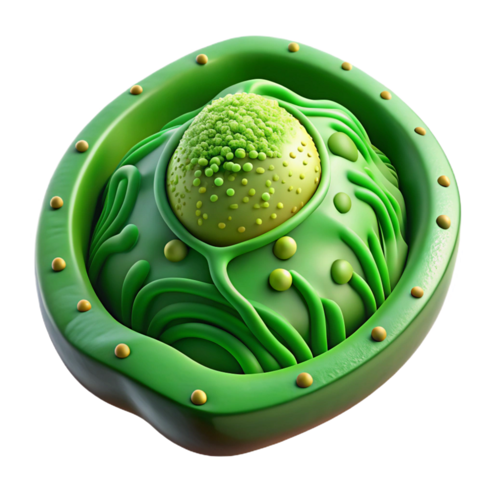 elegant modern Green Plant Cell Microscopic View Transparent Background premium png