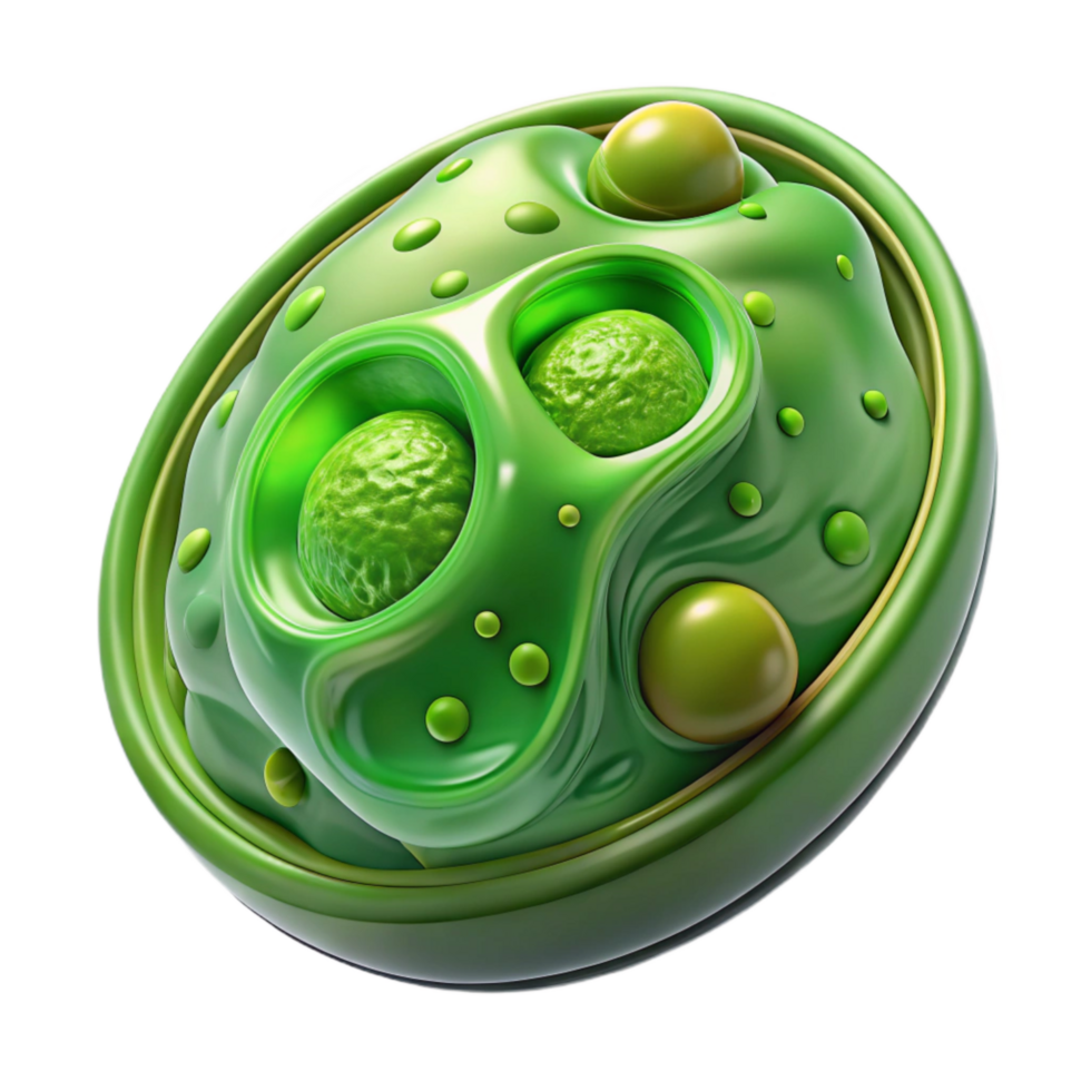 wonderful vintage Green Plant Cell Microscopic View Transparent Background detailed png