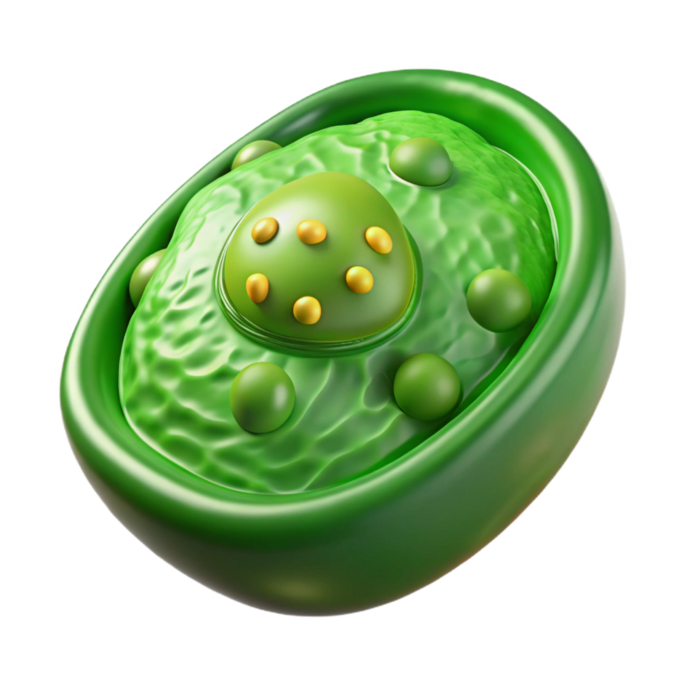 beautiful contemporary Green Plant Cell Microscopic View Transparent Background high resolution png