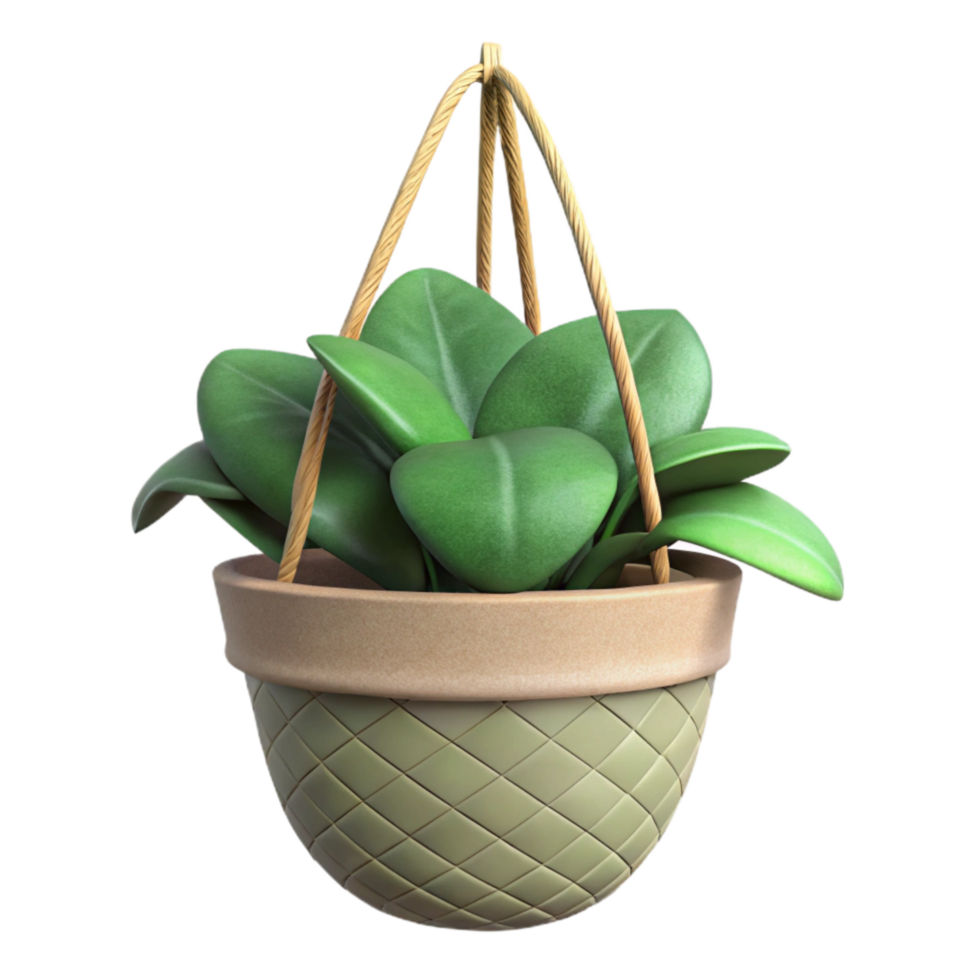 extraordinary abstract Green Plant in a Ceramic Pot Isolated on Transparent Background detailed png