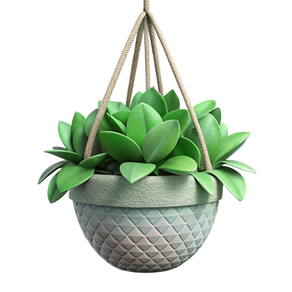 elegant modern Green Plant in a Ceramic Pot Isolated on Transparent Background original png