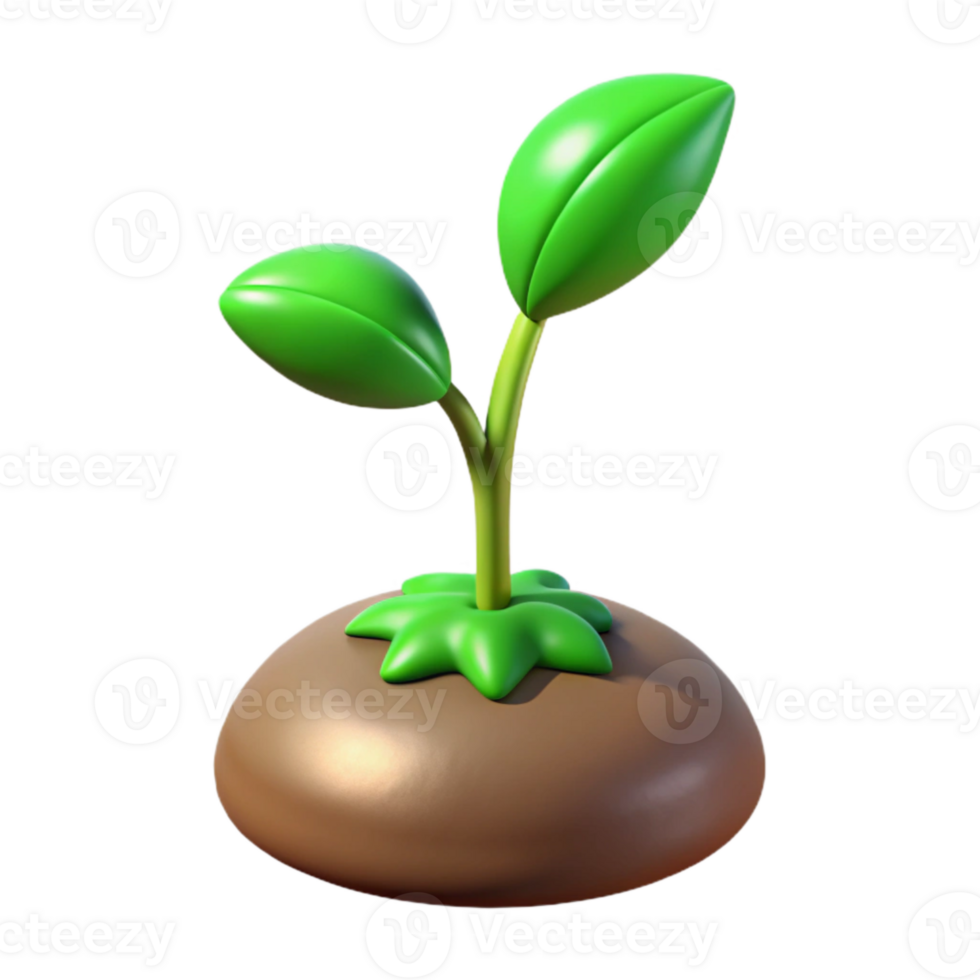 wonderful minimalist Green Plant Sprout Growing Upwards Transparent 4K png
