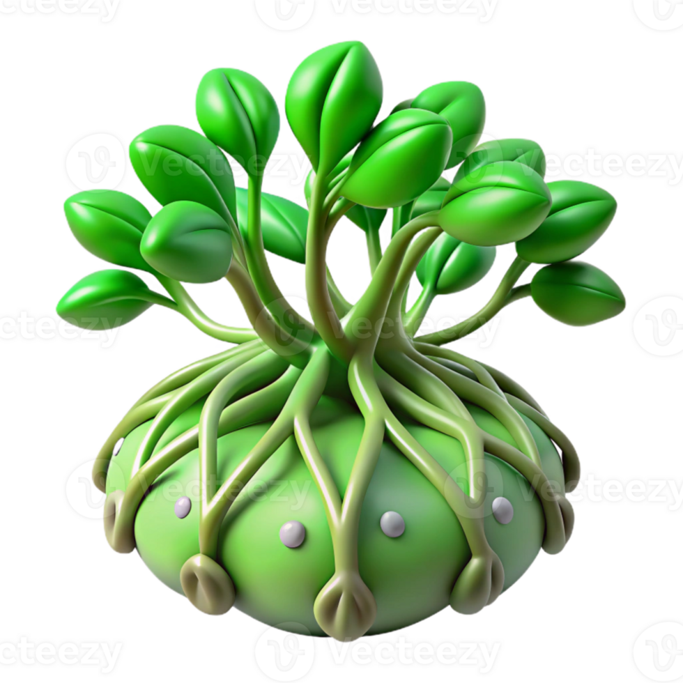 magnificent artistic Green Plant Roots Underground Network Transparent professional png