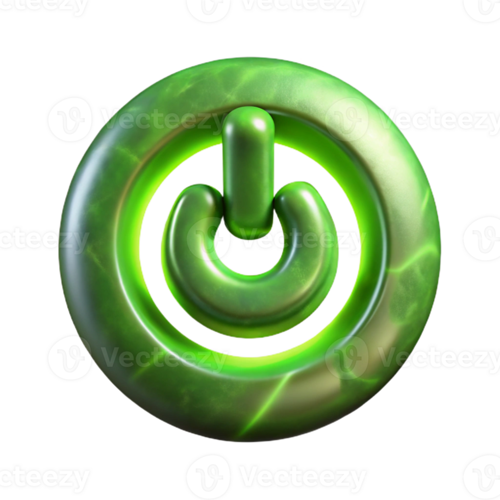 dramatic vintage Green Power Button Illuminated Cutout high resolution png