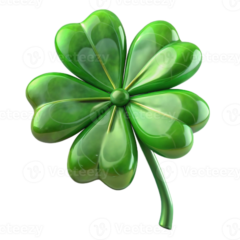 wonderful contemporary Green Shamrock Four Leaf Clover Transparent Background premium png