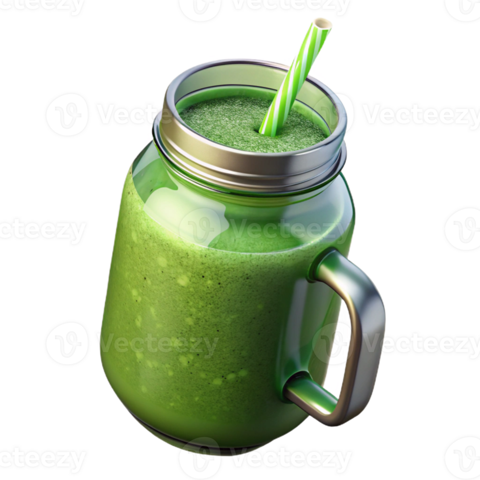 extraordinary creative Green Smoothie in Glass Top View Isolated genuine png