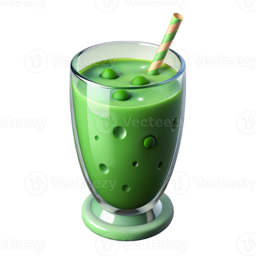 stunning abstract Green Smoothie in Glass Top View Isolated high quality png