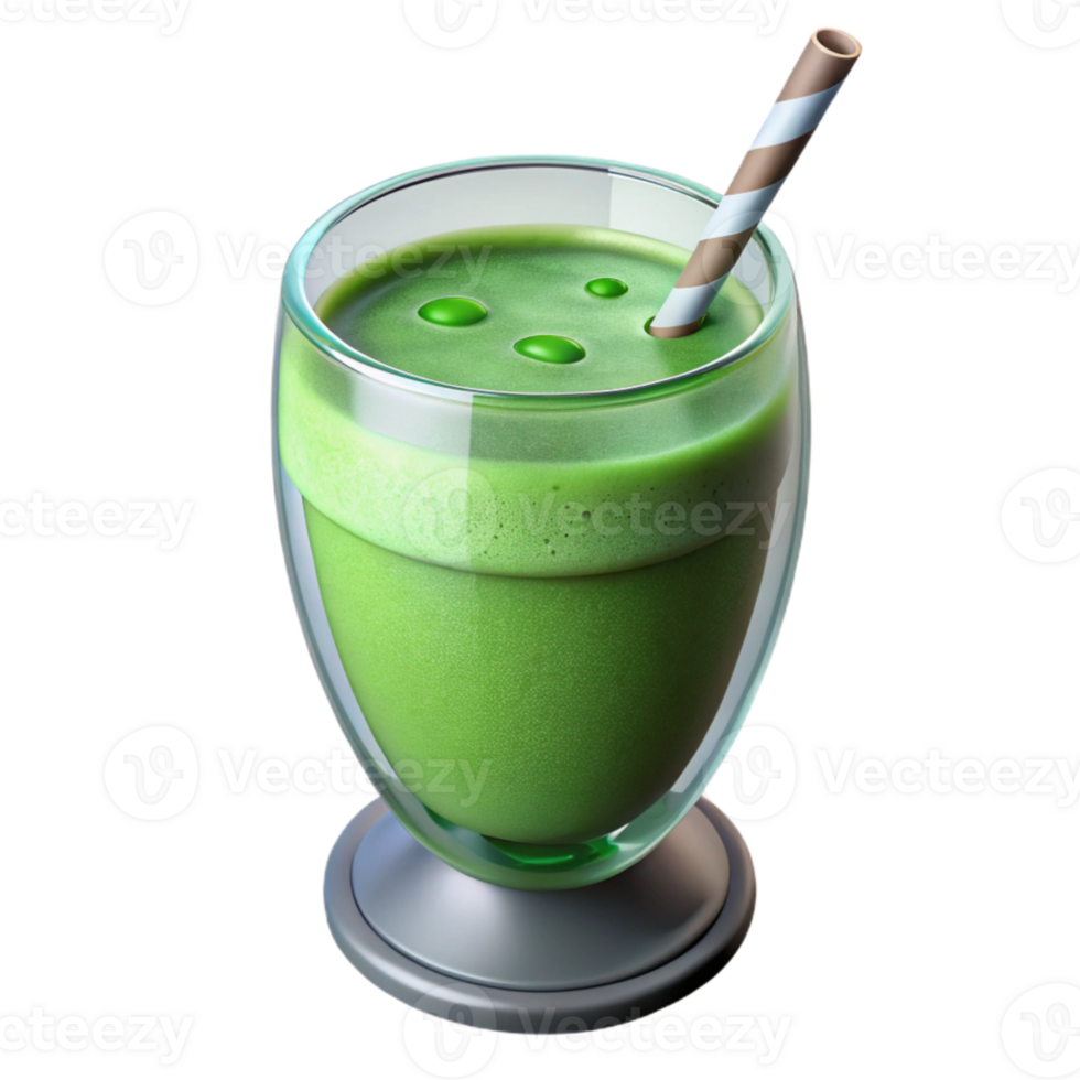 magnificent classic Green Smoothie in Glass Top View Isolated exclusive png