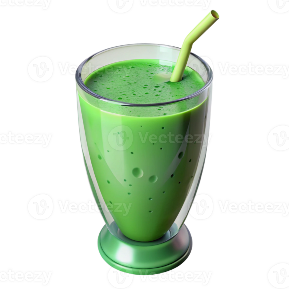 elegant abstract Green Smoothie in Glass Top View Isolated professional png