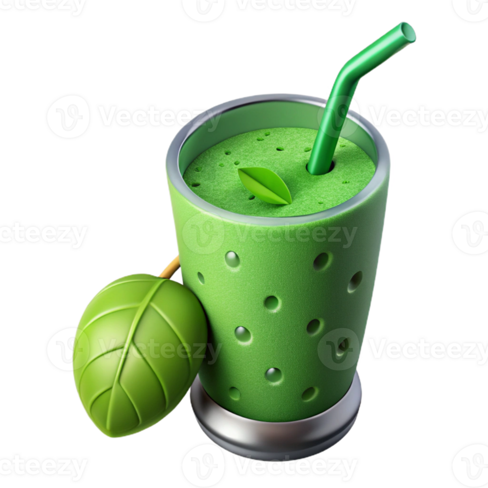 dramatic contemporary Green Smoothie with Spinach Isolated Element high resolution png