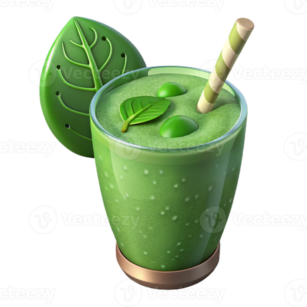 beautiful rustic Green Smoothie with Spinach Isolated Element genuine png
